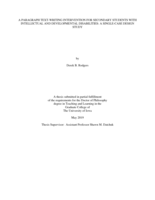 A paragraph text-writing intervention for secondary students with intellectual and developmental disabilities: a single case design study