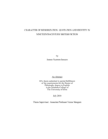 Character of memorization: quotation and identity in nineteenth-century British literature