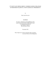 It's not easy being green: understanding strategic environmentalism in a post Earth-Day presidency