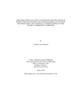 Using discourse analysis to investigate the influences of instructor facilitation and course materials on student argumentation and conceptual understanding in POGIL physical chemistry classrooms