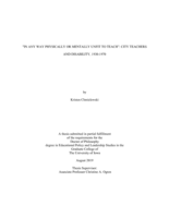 “In any way physically or mentally unfit to teach”: city teachers and disability, 1930-1970