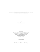 Learning to rank documents with support vector machines via active learning