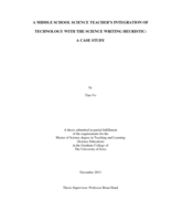 A middle school science teacher's integration of technology with the science writing heuristic: a case study