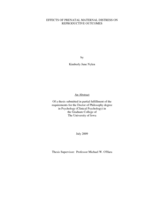 Effects of prenatal maternal distress on reproductive outcomes