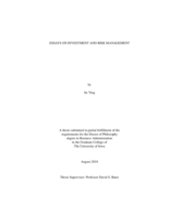 Essays on investment and risk management