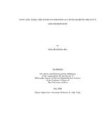 Foot and ankle mechanics in individuals with diabetes mellitus and neuropathy