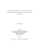 What works in collaboration: a case study of a facilities partnership between a public school district and a nonprofit organization