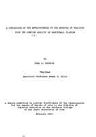 A comparison of the effectiveness of two methods of training upon the jumping ability of basketball players