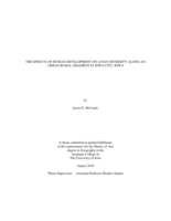 The effects of human development on avian diversity along an urban-rural gradient in Iowa City, Iowa