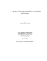 Variables associated with the hours worked by Iowa dentists