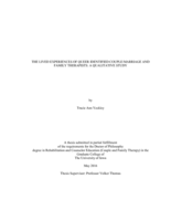 The lived experiences of queer identified couple/marriage and family therapists: a qualitative study