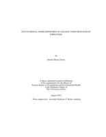 Occupational noise exposures of college town restaurant employees