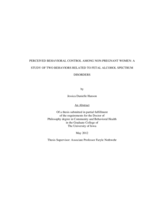 Perceived behavioral control among non-pregnant women: a study of two behaviors related to fetal alcohol spectrum disorders