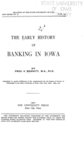 The early history of banking in Iowa