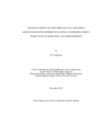 Job involvement of part-time faculty: exploring associations with distributive justice, underemployment, work status congruence, and empowerment