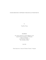 Water behavior in different biological environments