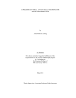 A preliminary trial of ACT skills training for aggressive behavior