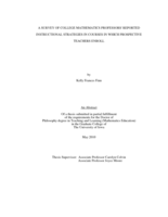 A survey of college math professors' reported instructional strategies in courses in which prospective teachers enroll