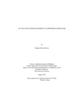 An analysis of reinstatement of appropriate behavior