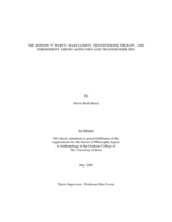 The Boston "T" party: masculinity, testosterone therapy, and embodiment among aging men and transgender men