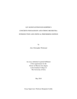 Lev Konstantinovich Knipper's concerto for bassoon and string orchestra: introduction and critical performing edition