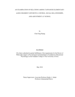 An examination of relations among Taiwanese elementary-aged children's effortful control, social relationships, and adjustment at school
