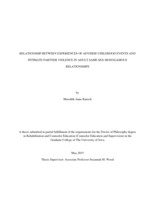 Relationship between experiences of adverse childhood events and intimate partner violence in adult same sex monogamous relationships