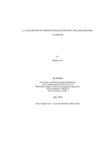 L2 acquisition of Chinese wh-questions by English-speaking learners