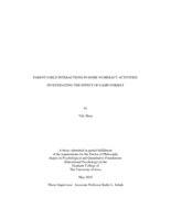 Parent-child interactions in home numeracy activities: investigating the effect of game format