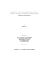 Alzheimer's disease and related disorders caregiver's acceptance of a web-based structured written emotional expression intervention