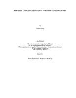 Parallel computing techniques for computed tomography