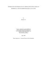 Optimization techniques in data mining with applications to biomedical and psychophysiological data sets