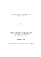 Norwegian-Americans and the politics of dissent, 1880-1924