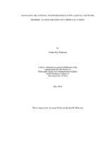 Managing relational transgressions with a social network member: an exploration of communal coping