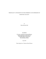 Personality antecedents of the experience and expression of romantic jealousy