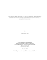 Low-income high-ability black female students’ perceptions of experiences that have influenced their college readiness: a qualitative analysis