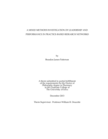 A mixed methods investigation of leadership and performance in practice-based research networks