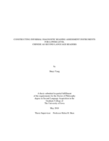 Constructing informal diagnostic reading assessment instruments for lower-level Chinese as second language readers