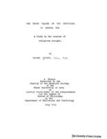 The truth values of the mysticism of George Fox: a study in the sources of religious insight