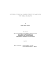 Attitudes of Ethiopian college students toward people with visible disabilities