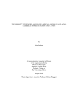 The mobility of memory and shame: African American and Afro-Caribbean women’s fiction 1980’s-1990’s