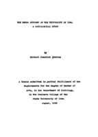 The Negro student at the University of Iowa: a sociological study