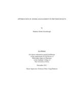 Optimization of anemia management in preterm infants