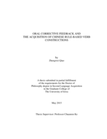 Oral corrective feedback and the acquisition of Chinese rule-based verb constructions