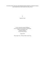 Investigating the relationship between parental weight stigma and weight-related parenting practices