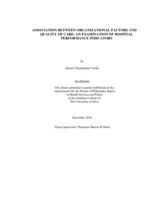 Association between organizational factors and quality of care: an examination of hospital performance indicators