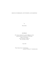 Essays on schooling, occupations, and earnings