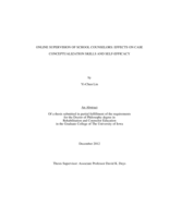 On-line supervision of school counselors: effects on case conceptualization skills and self-efficacy