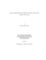 Wheel loader powertrain modeling for real-time vehicle dynamic simulation