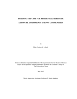 Building the case for residential herbicide exposure assessments in Iowa communities